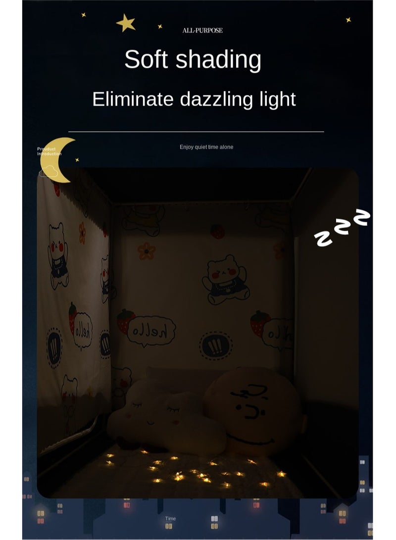 73Hours خيمة مظلة السرير ستارة تعتيم ستارة خيمة سرير فردية ستارة تظليل قماشية للطلاب مظلة سرير ناموسية نوم الطلاب حماية الخصوصية - Image 2