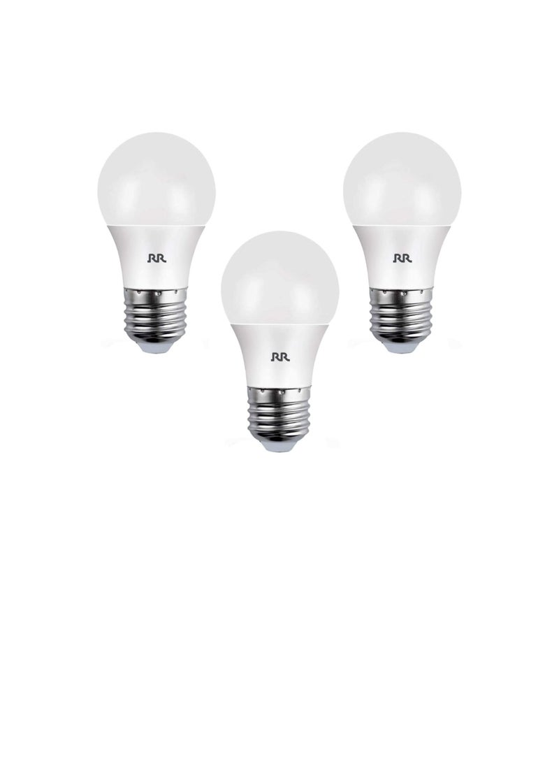 RR RR Lighting Energy Saving LED Bulb 9W / 12W, E27 Base, 90-100 Lumen/per Watts, Soft Light with NO UV/Mercury/Lead | Suitable for Home Office (Pack of 3) (Warm White (Yellow) 3000K, 9W - E27 Base)  - Image 3
