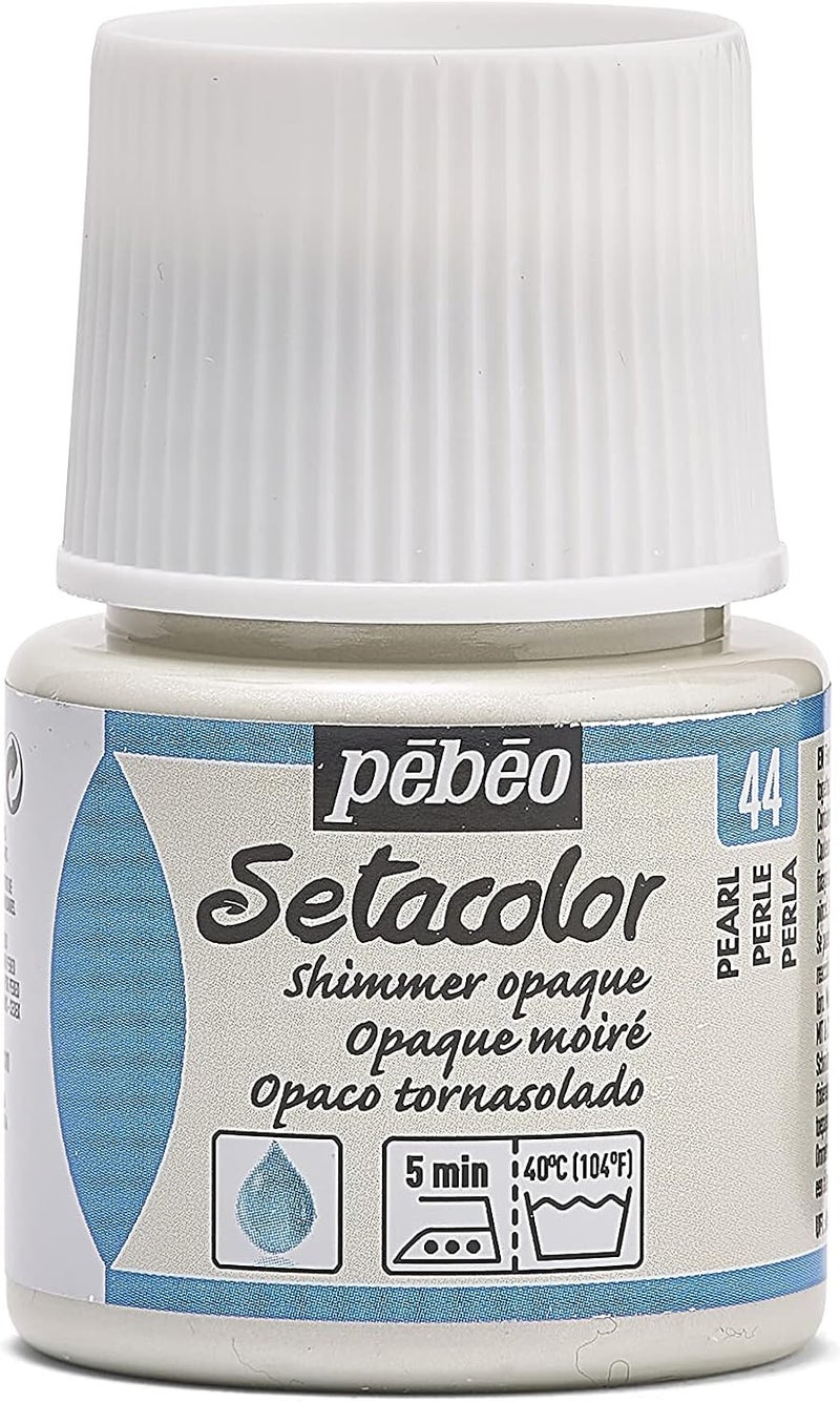 Pebeo Setacolor Shimmer Pearl Opaque Fabric Paint - 45ml - Image 1