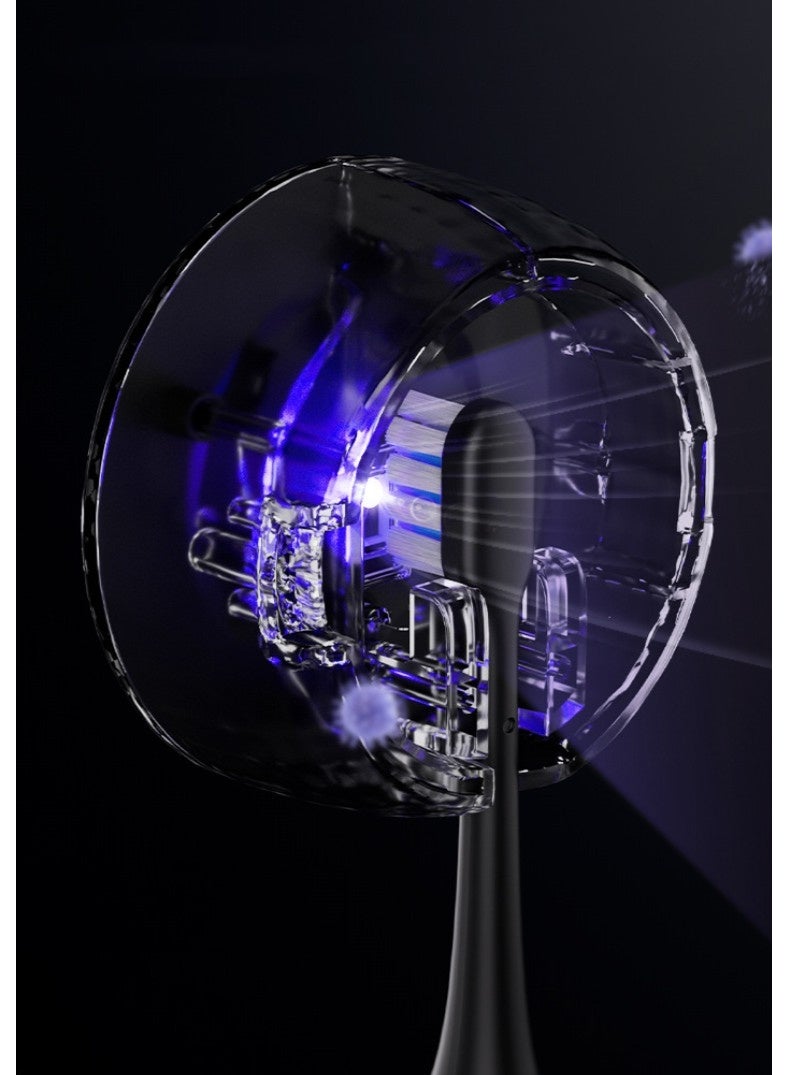 HOMESTAR Smart Charging Ultraviolet Toothbrush Sanitizer Portable Sterilization Cabinet Wall-Mounted Toothbrush Holder Independent UV-C LED Beads Directly Irradiate Bristles Efficient Sterilization 99.99% Built-In 600mAh Lithium Battery Type-C Fast Charging 65 Days Battery Life Buckle Design Fits 99% Electric Manual Brush Heads Brush Head Storage Box Hanging Drying Integrated Bracket - Image 5