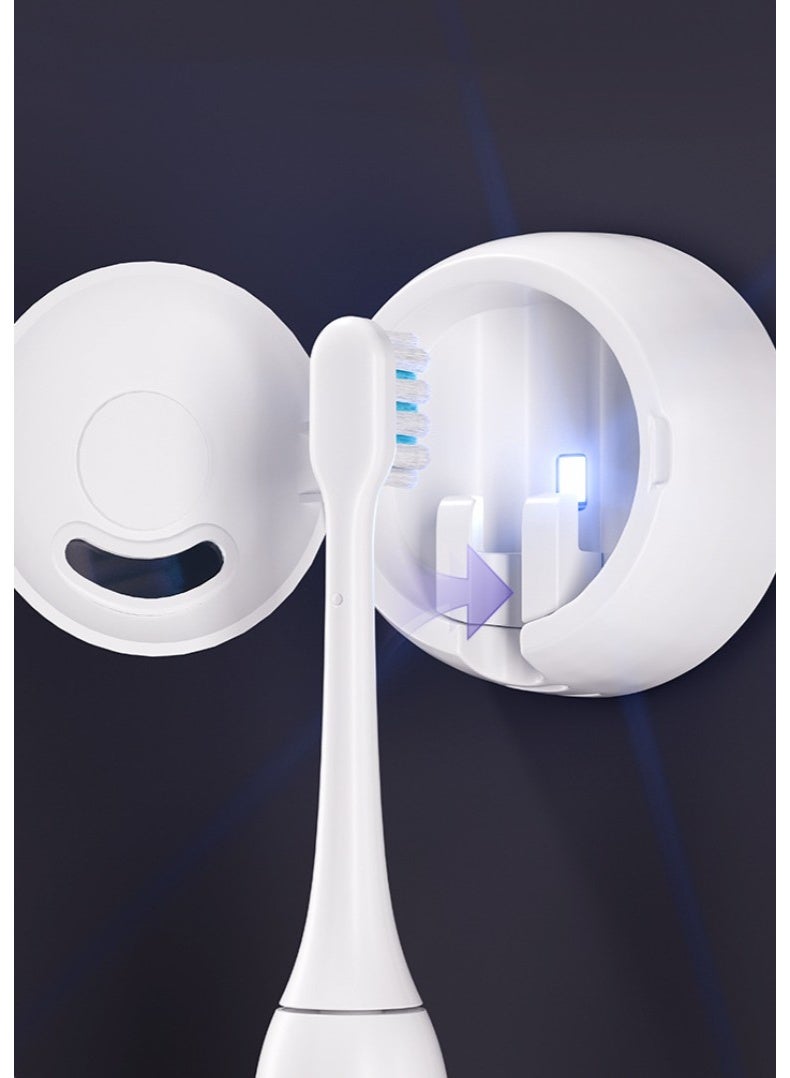 HOMESTAR Smart Charging Ultraviolet Toothbrush Sanitizer Portable Sterilization Cabinet Wall-Mounted Toothbrush Holder Independent UV-C LED Beads Directly Irradiate Bristles Efficient Sterilization 99.99% Built-In 600mAh Lithium Battery Type-C Fast Charging 65 Days Battery Life Buckle Design Fits 99% Electric Manual Brush Heads Brush Head Storage Box Hanging Drying Integrated Bracket - Image 4