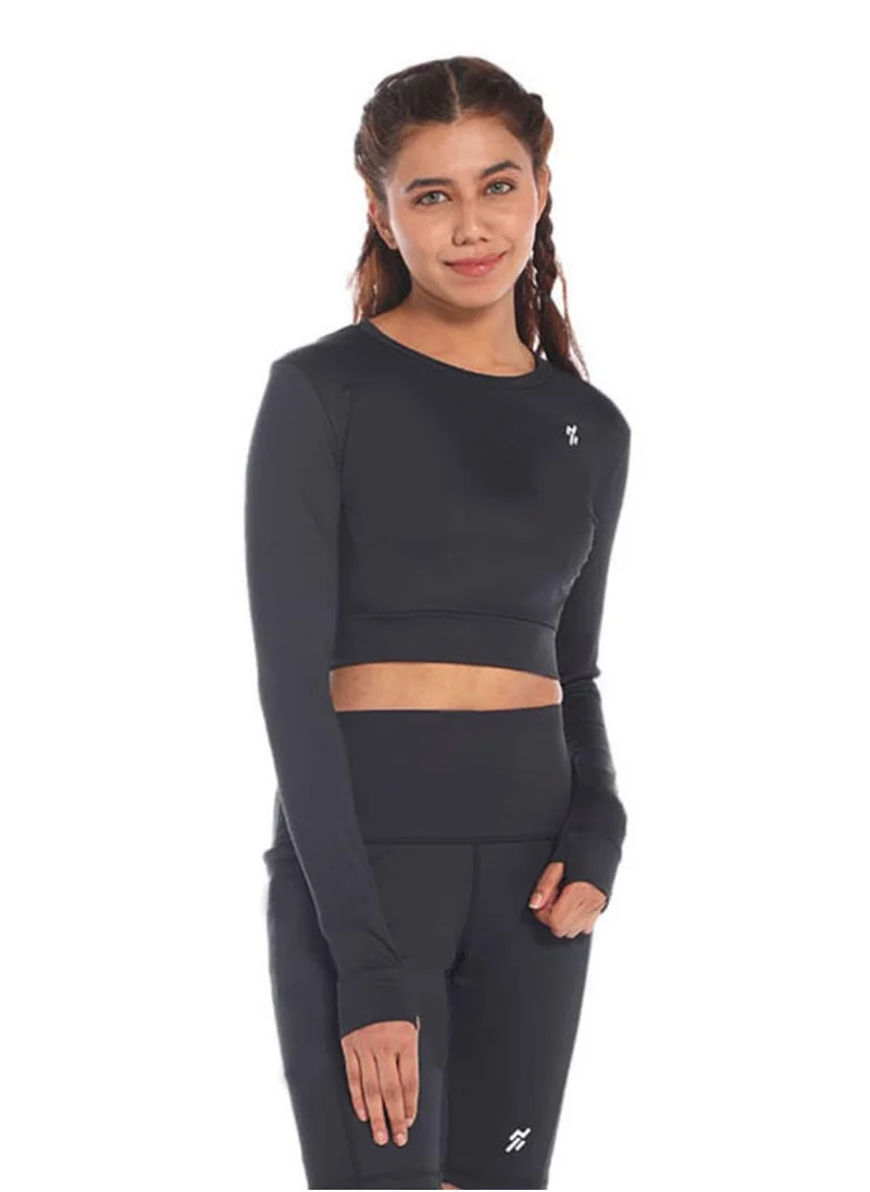 Moveletix Plus Size Activewear Crop Top with Thumbhole