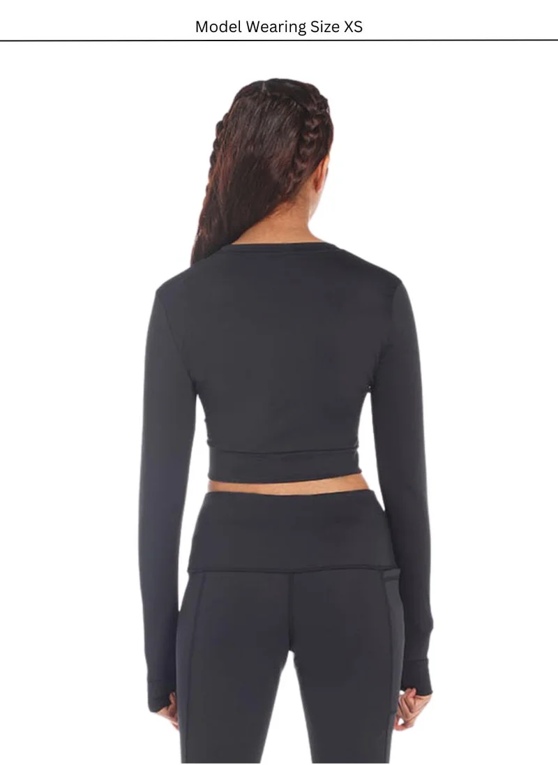Moveletix Plus Size Activewear Crop Top with Thumbhole