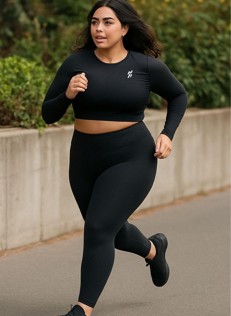 Moveletix Plus Size Activewear Crop Top with Thumbhole - Image 4