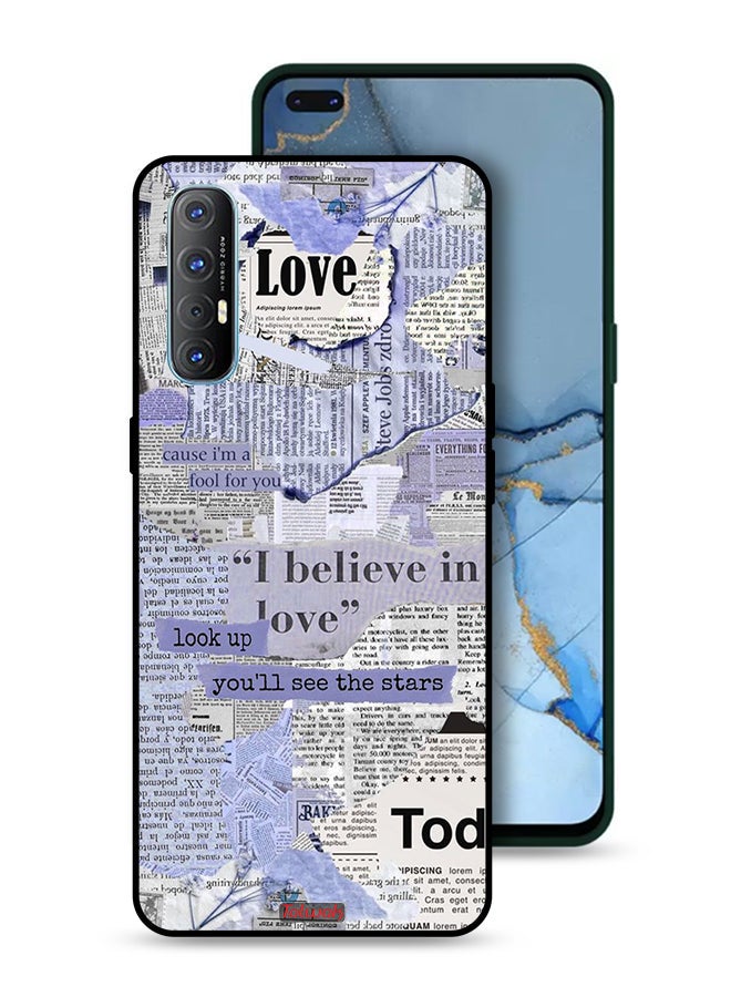 Tolwak Oppo Reno3 Pro 4G Protective Case Cover Newspaper Pieces - Image 1