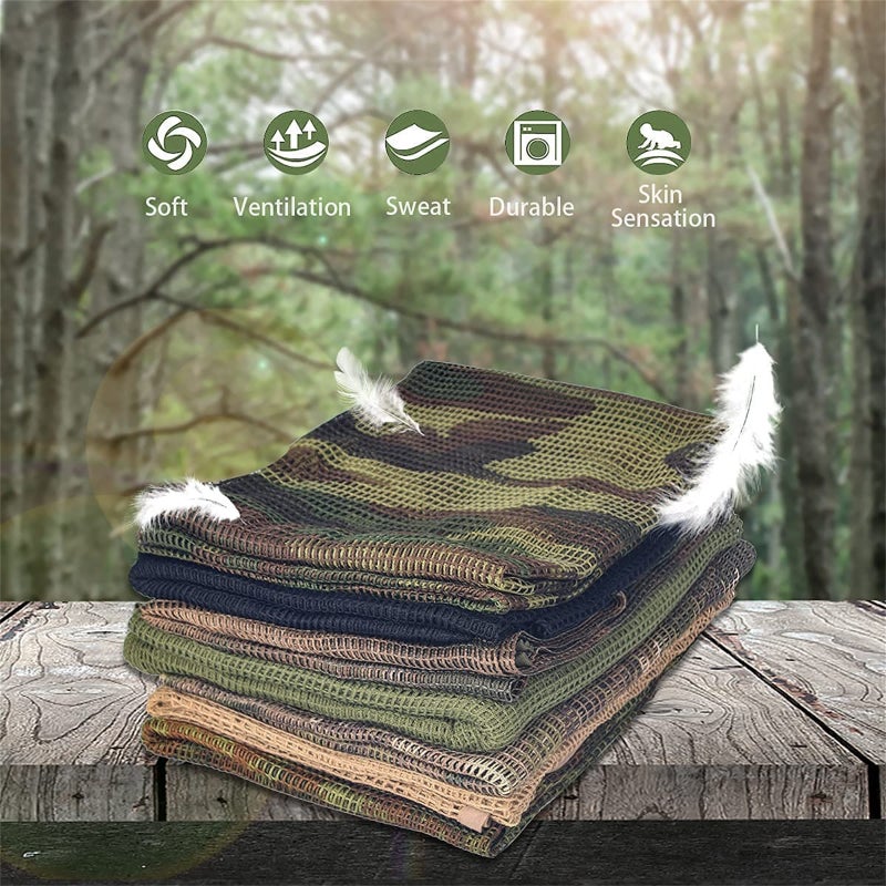 Veil Camo Scarf， Double Printing Tactical Camouflage Mesh Scarves for Hunting Sports& Other Outdoor Activities - Image 5