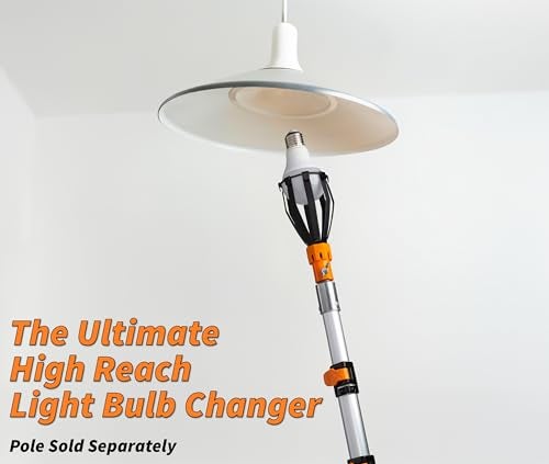 EXTEND-A-REACH Light Bulb Changer Attachment Kit // Light Bulb Grabber Fits All Extension Poles with Standard ACME Thread with Suction Cup, Light Bulb Removal Tool, Microfiber Cloth and Basket (Pole Sold Separately) - Image 4