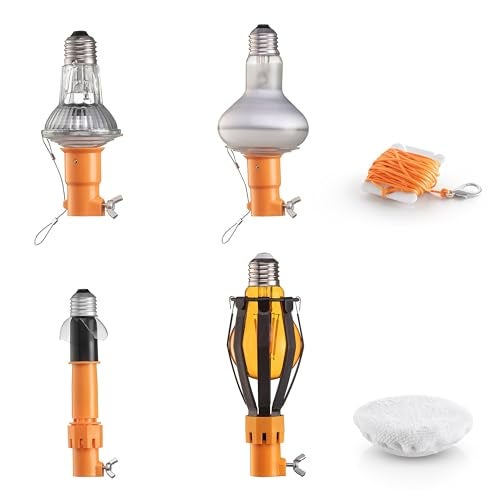 EXTEND-A-REACH Light Bulb Changer Attachment Kit // Light Bulb Grabber Fits All Extension Poles with Standard ACME Thread with Suction Cup, Light Bulb Removal Tool, Microfiber Cloth and Basket (Pole Sold Separately) - Image 1