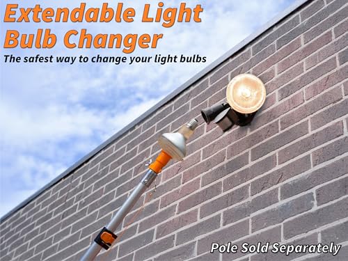 EXTEND-A-REACH Light Bulb Changer Attachment Kit // Light Bulb Grabber Fits All Extension Poles with Standard ACME Thread with Suction Cup, Light Bulb Removal Tool, Microfiber Cloth and Basket (Pole Sold Separately) - Image 5