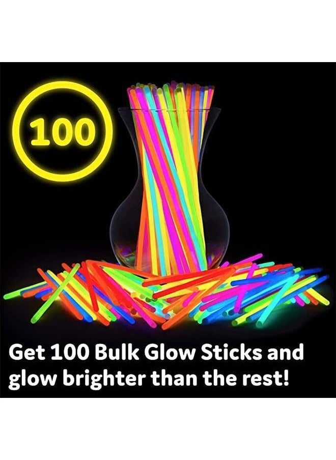 Generic - 100 Piece Flashing Party Glow Sticks Set With Connectors - Image 1