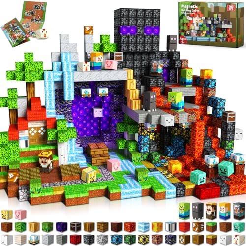 GraceDuck 300 PCS Magnetic Blocks Magnetic Building Blocks Stacking Magnets for Kids Sensory Toy for STEM Montessori Sensory Toys for Kids 3 Boys and Girls Christmas Birthday Gifts - Image 1