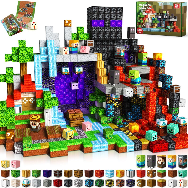 GraceDuck 300 PCS Magnetic Blocks Magnetic Building Blocks Stacking Magnets for Kids Sensory Toy for STEM Montessori Sensory Toys for Kids 3 Boys and Girls Christmas Birthday Gifts - Image 2