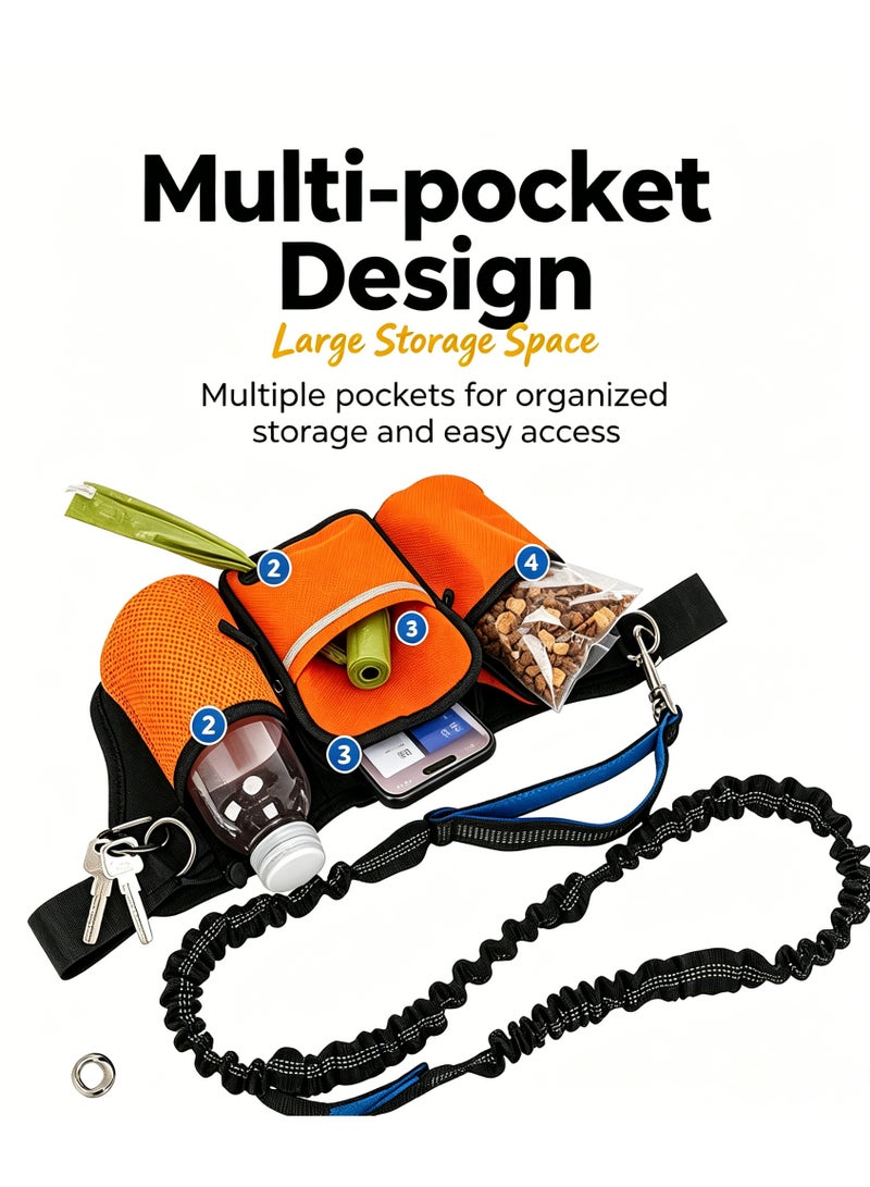 LANNEY Hands Free Dog Running Leash with Multi-Pocket Waist Belt - Image 2