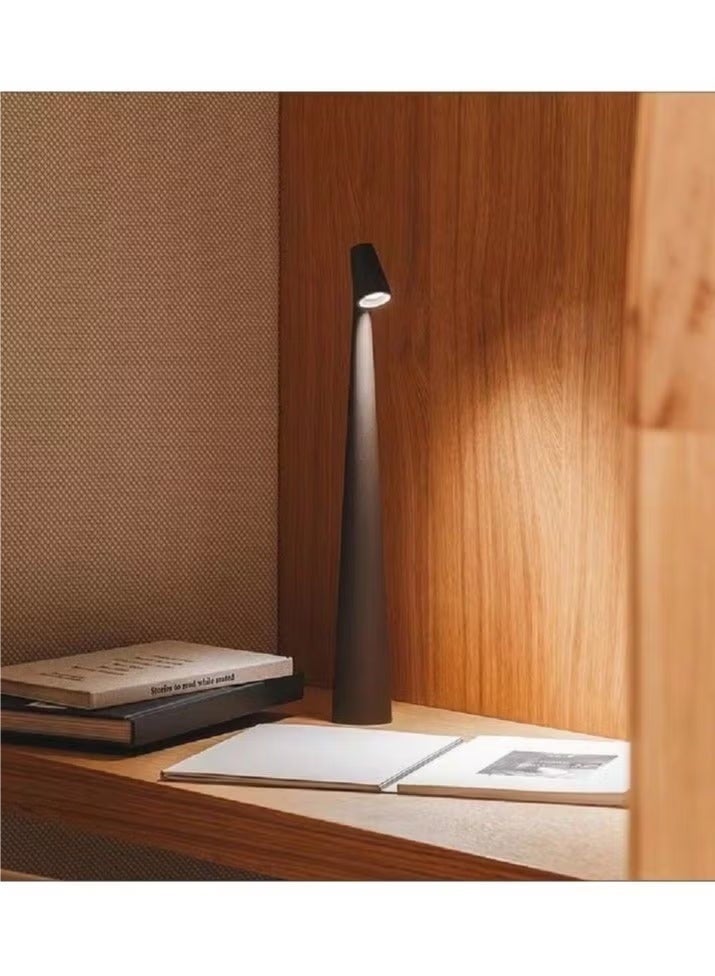 Touch Control LED Table Lamp – Rechargeable & Cordless, 3-Color Modes & Stepless Dimming, Matte Plastic Shade, USB Charging, Portable Downlight for Bedroom, Dining, Office, Reading, Elegant Home Decor Gift - Image 1