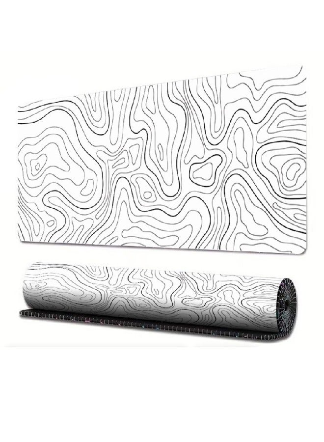 Gaming Laptop Mouse Pad Topographic Gaming Mouse Pad Big Desk Pads PC Keyboard Non-Slip 800 * 300 * 3mm Thick Rubber Mouse Pads - Image 1