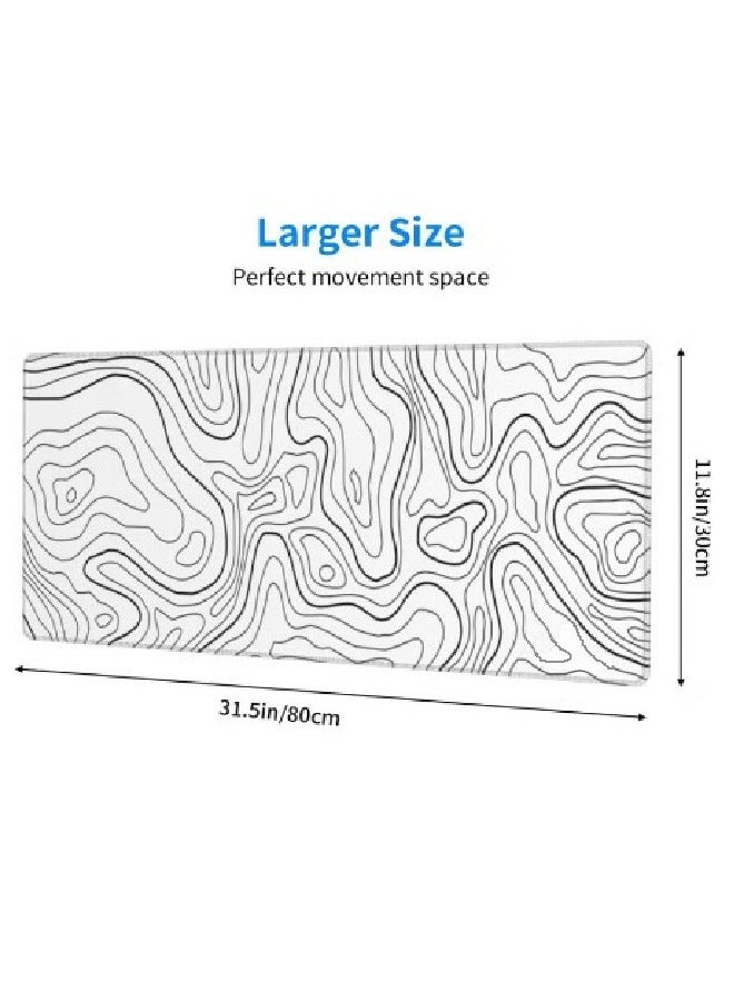 Gaming Laptop Mouse Pad Topographic Gaming Mouse Pad Big Desk Pads PC Keyboard Non-Slip 800 * 300 * 3mm Thick Rubber Mouse Pads - Image 4