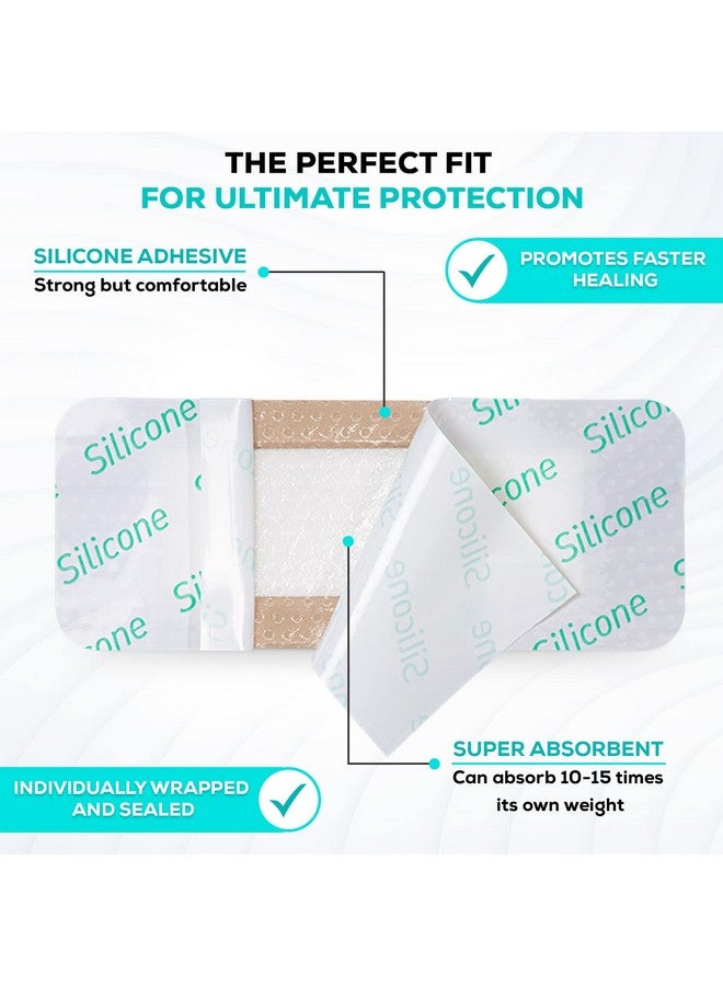 MedVance MedVanceTM Silicone - Bordered Silicone Adhesive Foam Dressing, 2"x5" (1.2"x3.4" pad) Box of 10 dressings - Image 2