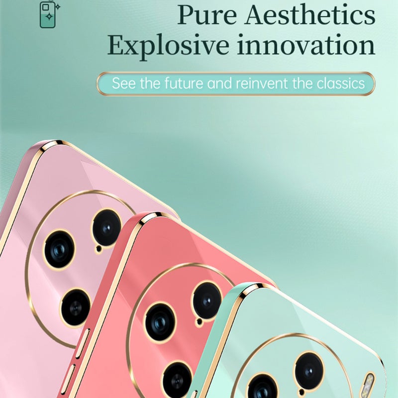 HuHa غطاء حالة لهاتف vivo X100 Pro 5G XINLI حواف مستقيمة 6D مطلي كهربائياً TPU لون أسود - Image 3