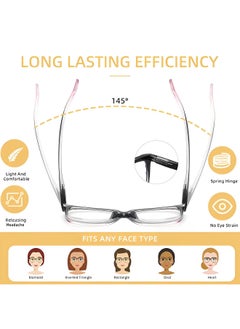 REOCLE Progressive Multifocus Reading Glasses Blue Light Blocking Spring Hinge Readers for Women Men  - Image 2