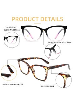 REOCLE Progressive Multifocus Reading Glasses Blue Light Blocking Spring Hinge Readers for Women Men  - Image 4