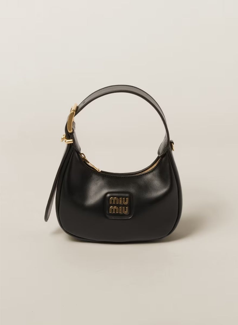 Miu Miu women's leather shoulder bag, carrying armpit bag, moon bag, small shoulder bag, crossbody bag, a versatile handbag - Image 1