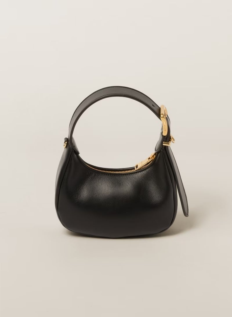 Miu Miu women's leather shoulder bag, carrying armpit bag, moon bag, small shoulder bag, crossbody bag, a versatile handbag - Image 3