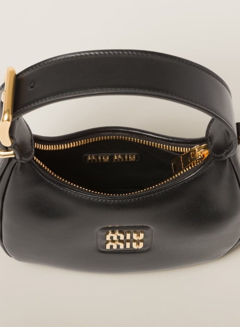 Miu Miu women's leather shoulder bag, carrying armpit bag, moon bag, small shoulder bag, crossbody bag, a versatile handbag - Image 4