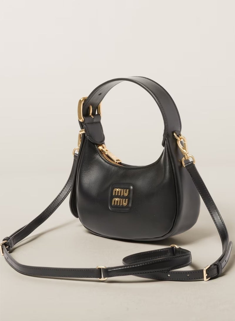Miu Miu women's leather shoulder bag, carrying armpit bag, moon bag, small shoulder bag, crossbody bag, a versatile handbag - Image 2