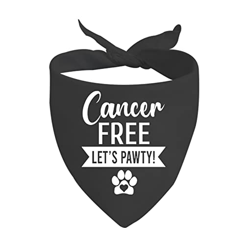 JXGZSO 1 Piece Cancer Free Dog Bandana I Beat Cancer Dog Bandana Cancer Free D - Image 1
