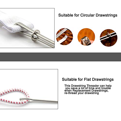Luckkyme 8 Pack Replacement Drawstrings Drawcords for Pants Sweatpants Hoodies Scrubs Jackets Shorts, with 3 Pieces Drawstring Threader Re-Threader Tool 53" Long - Image 5