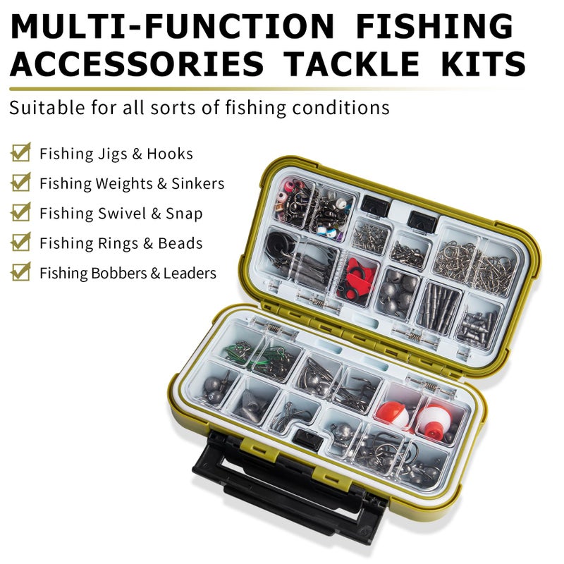 TRUSCEND مجموعة أدوات وإكسسوارات الصيد TRUSCEND المستخدمة على نطاق واسع تستحق كل قرش، صندوق أدوات الصيد مع الأدوات المضمنة، وزن الغطس، خطاف، دوارات، مشبك، طعم، مجموعة معدات صيد اقتصادية/قابلة للهدايا - Image 2