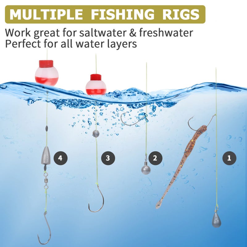 TRUSCEND مجموعة أدوات وإكسسوارات الصيد TRUSCEND المستخدمة على نطاق واسع تستحق كل قرش، صندوق أدوات الصيد مع الأدوات المضمنة، وزن الغطس، خطاف، دوارات، مشبك، طعم، مجموعة معدات صيد اقتصادية/قابلة للهدايا - Image 5