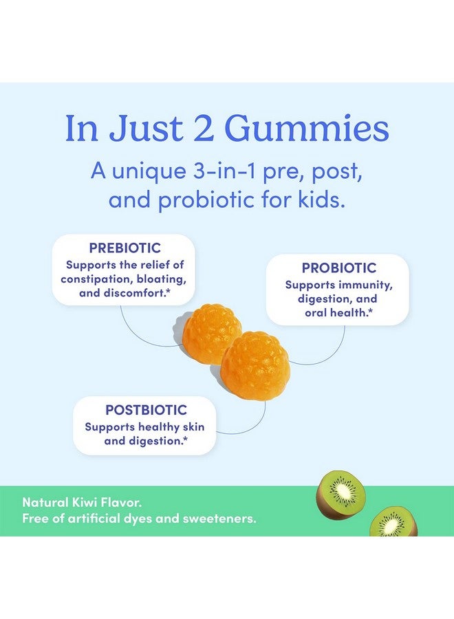 FIRST DAY Kids Probiotic Gummies - 3 in 1 Probiotics for Kids + Prebiotic & Postbiotic - Prebiotics & Probiotics for Digestive Health & Immune Support - Vegan, Gluten Free, 30-Day Supply - Image 3