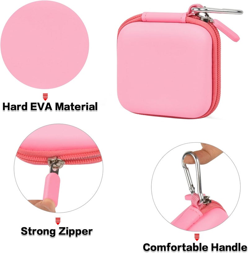 Comecase Chip Card Reader Scanner Case, Hard Carrying Bag Holder Fits Square A-SKU-0485 Contactless and Chip Reader with USB Charge Cable for EMV Chip Cards/Apple Pay/Android Pay/More - Pink - Image 3