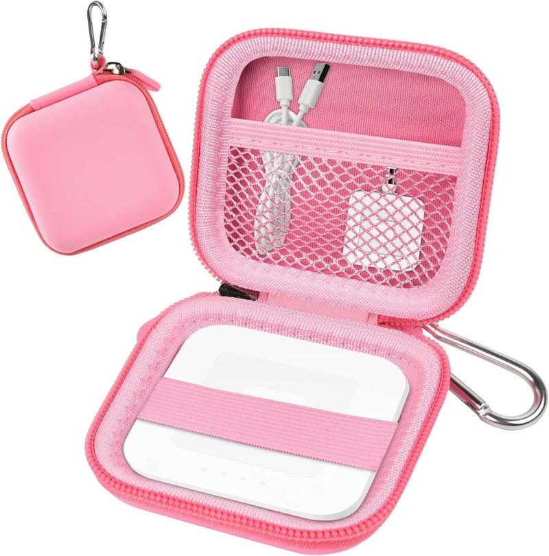 Comecase Chip Card Reader Scanner Case, Hard Carrying Bag Holder Fits Square A-SKU-0485 Contactless and Chip Reader with USB Charge Cable for EMV Chip Cards/Apple Pay/Android Pay/More - Pink - Image 1