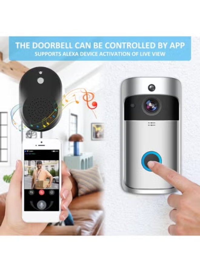 Wireless Smart Video Doorbell – Wide 140° View – Wi-Fi Camera with Two-Way Audio, Motion Detection & Night Vision – Doorbell with Chime for Home Security - Image 2