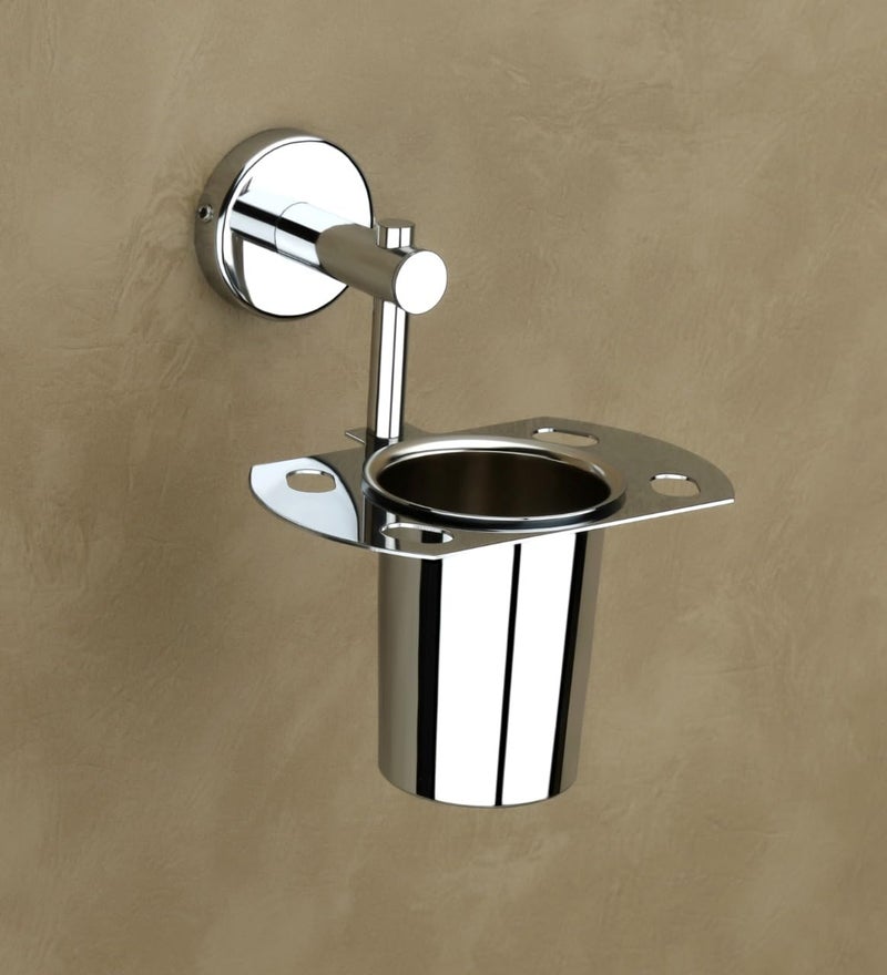 BGB BGB WallMounted Toothbrush Holder PVD Coating Durable Stylish Bathroom Organizer Gold 12 cm