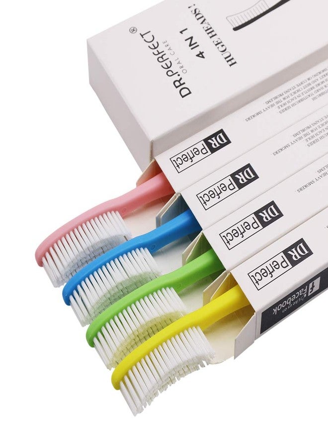 DR PERFECT DR PEFECT Extra Hard & Firm Toothbrush Large Long Head Whitening Teeth Pack of 4 - Image 2