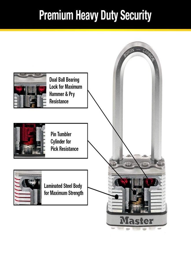 Master Lock M5XTLJ Magnum Heavy Duty Outdoor Padlock with Key, 2 Pack Keyed-Alike - Image 5