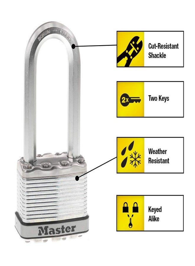 Master Lock M5XTLJ Magnum Heavy Duty Outdoor Padlock with Key, 2 Pack Keyed-Alike - Image 2
