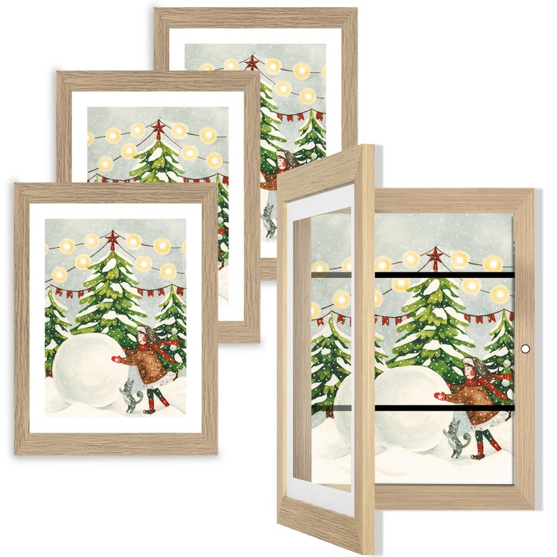 Orionstar 4 Pack Kids Art Frames  Kids Artwork Picture Frames Changeable  Front Opening Picture Display Frames Holds 11.8X8.5 100 A4 Pcs  Artwork Display Storage Frames for Children  Home and Office - Image 1