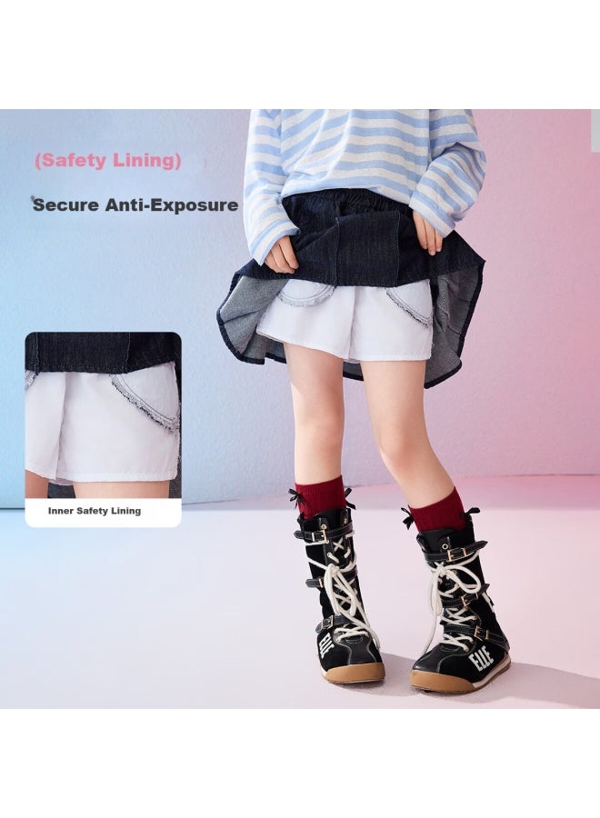 Ask Junior Kids Skirt  Spring Pleated Half Skirt School Style Girls' Mid-length Skirt Short Skirt - Image 3