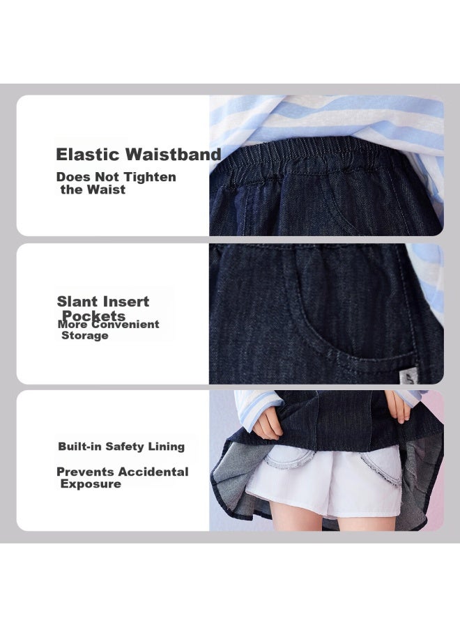 Ask Junior Kids Skirt  Spring Pleated Half Skirt School Style Girls' Mid-length Skirt Short Skirt - Image 5