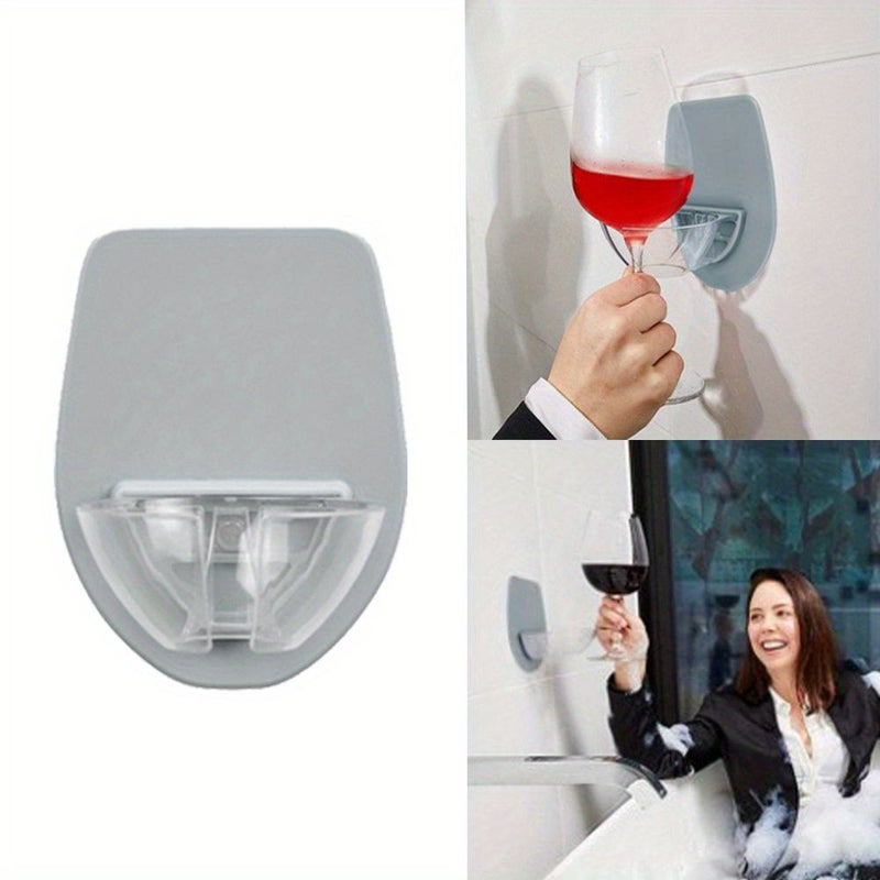Gray Wine Cup Holder Shelf for Bathroom Shower Storage Rack Organizer - Image 2