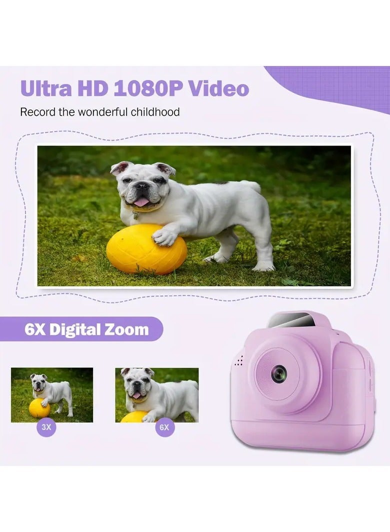 Kids Camera, 1080P Instant Printing Dual Camera, Photo Video, 2.4 Inch IPS LCD Screen, Built-in 1800mAh Battery, 32G TF Card, Birthday Festival Gift for Kids - Image 4