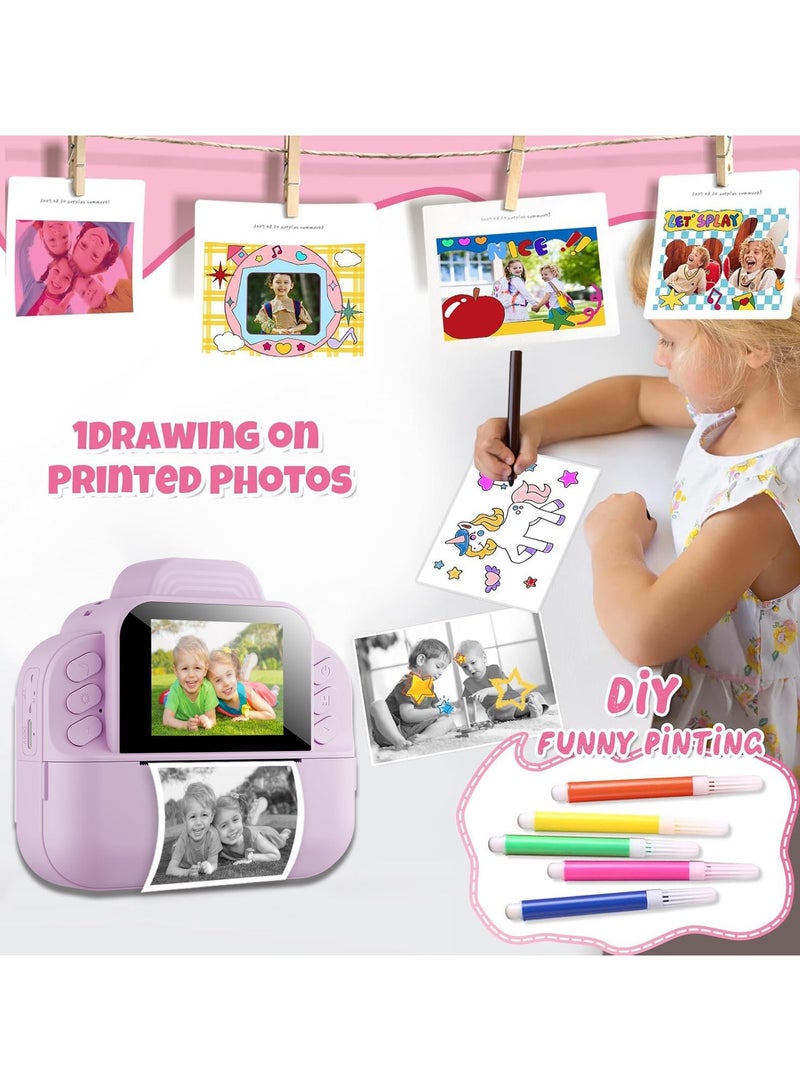 Kids Camera, 1080P Instant Printing Dual Camera, Photo Video, 2.4 Inch IPS LCD Screen, Built-in 1800mAh Battery, 32G TF Card, Birthday Festival Gift for Kids - Image 3