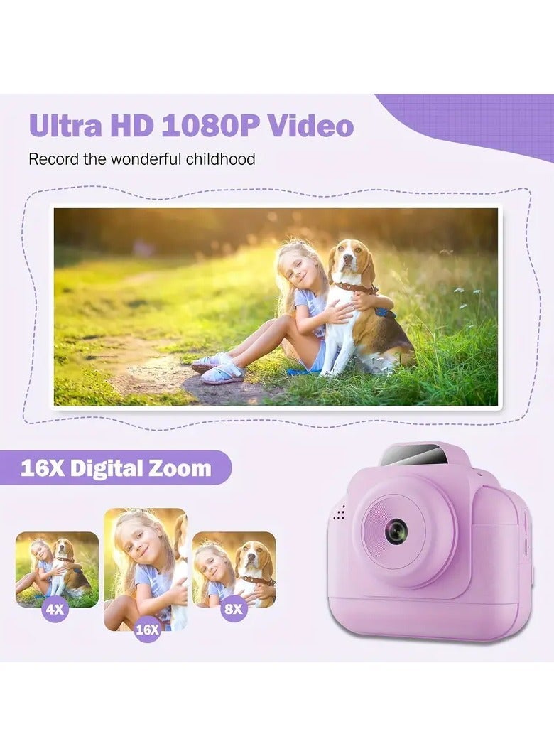 Kids Camera, 1080P Instant Printing Dual Camera, Photo Video, 2.4 Inch IPS LCD Screen, Built-in 1800mAh Battery, 32G TF Card, Birthday Festival Gift for Kids - Image 5