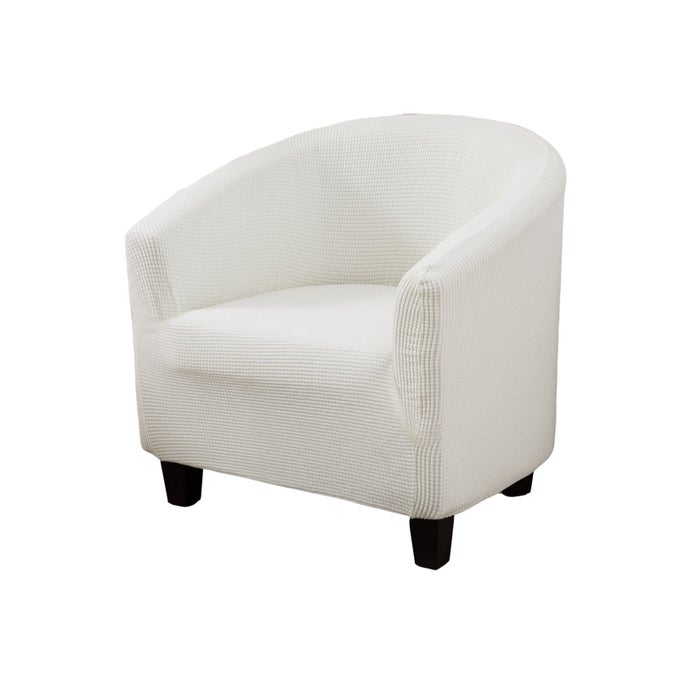 Club Chair Slipcover Jacquard Tub Chair Cover Stretch Armchair Covers Sofa Cover Furniture Protector for Living Room Jacquard OffWhite
