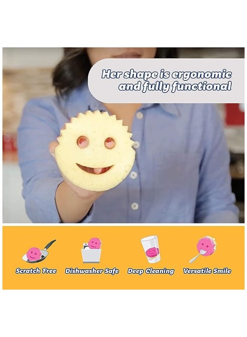 سكراب دادي سكرب مامي منظف مزدوج الجوانب وإسفنجة باللون الوردي - Image 3