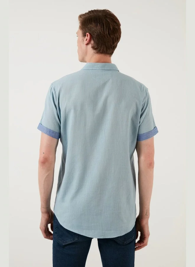 Buratti  Buratti Cotton Slim Fit Button-down Collar Short Sleeve Shirt Men's SHIRT CF21S112546 for Men | Best Price UAE